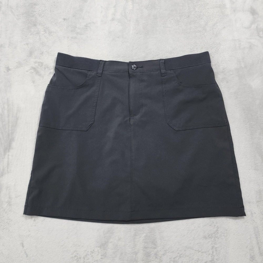 Riders By Lee Skort Womens 16 Black Sporty Lined Pockets Zip Stretch Casual